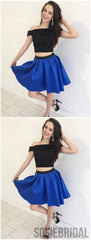 Cheap Short Simple Cute Two Piece Homecoming Dresses 2018, CM483