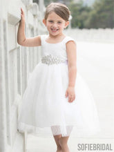 A-line Sleeveless Square Neck Tea-Length Flower Girl Dresses, FG0108