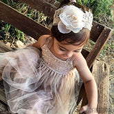 A-line Straps Ankle-length Lace Top Beading Flower Girl Dresses, FG096