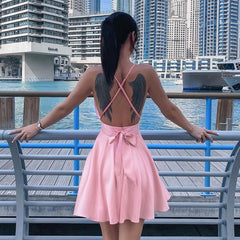 Charming Spaghetti Straps Open Back Short Homecoming Dresses, HD0180