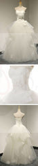 Chic Design Sweetheart White Tulle Wedding Party Dresses With Lace, Lace Up Bridal Gown, WD0034