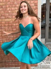 Cute Simple Sweetheart Teal Cheap Homecoming Dresses 2018, CM474