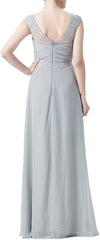 Chiffon Sleeveless Pleats A-line Floor Length Long Bridesmaid Dresses,SFWG00404
