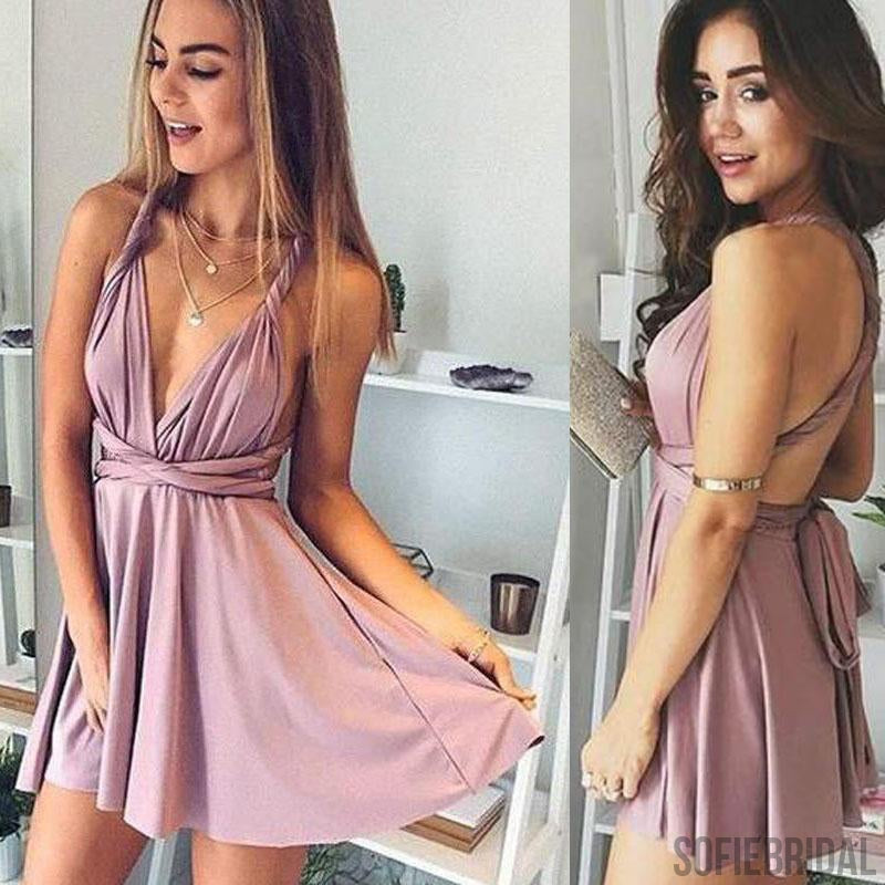 Convertible Jersey Short Homecoming Dresses, Simple Homecoming Dresses, Homecoming Dresses, SF0105