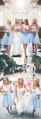 Convertible Bridesmaid Dresses, Light Blue Bridesmaid Dresses, Cheap Bridesmaid Dresses, PD0390