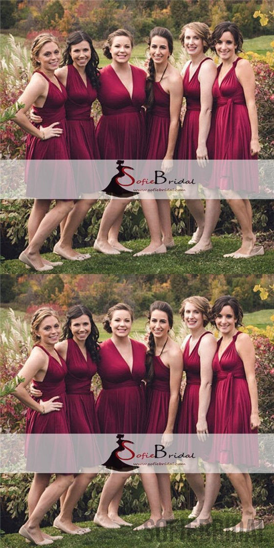 Convertible Bridesmaid Dresses, Short Bridesmaid Dresses, Cheap Bridesmaid Dresses, PD0506